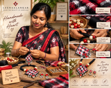 Rakta Dhara – Handcrafted Fabric Pendant Necklace & Earrings Set | LEENAALANKAR