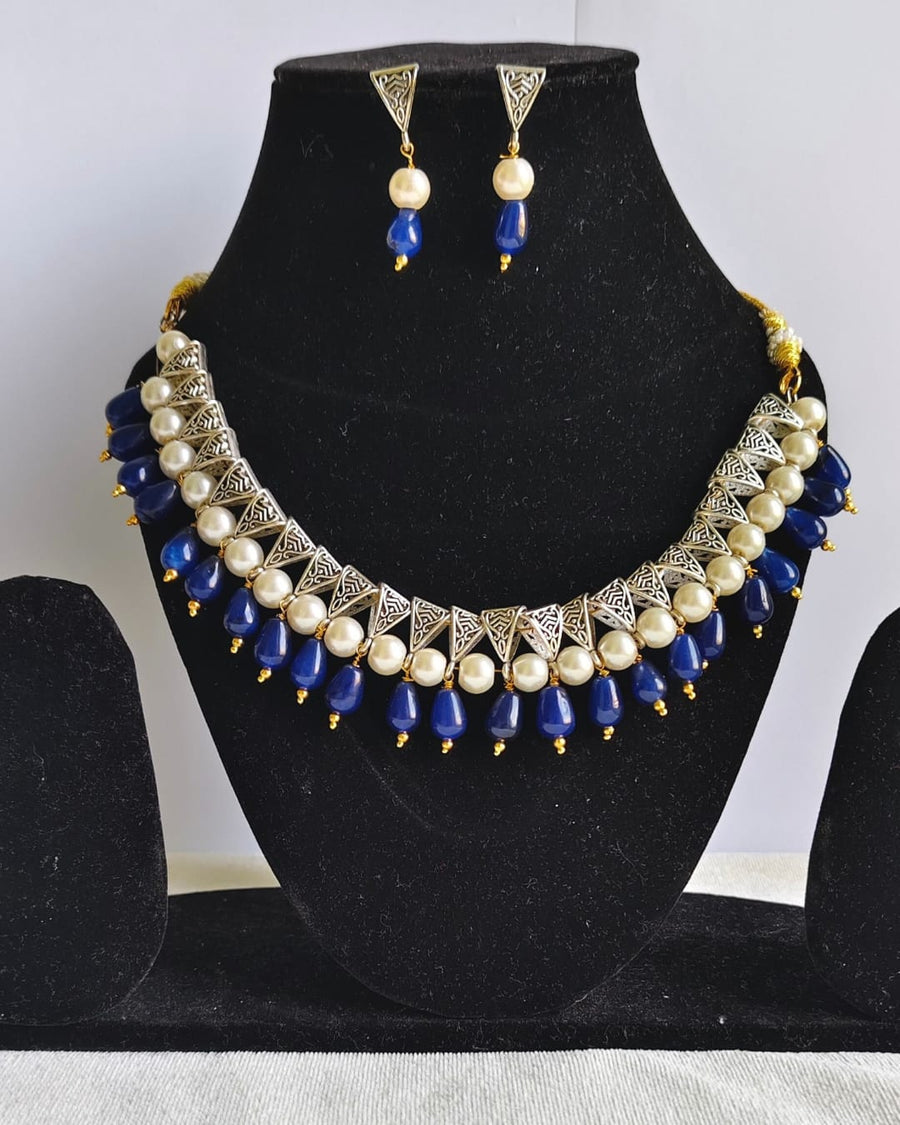 BLUE DROP BEAD NECKLACE